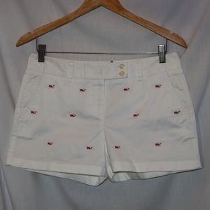 Vineyard Vine White Shorts with Pink Whales